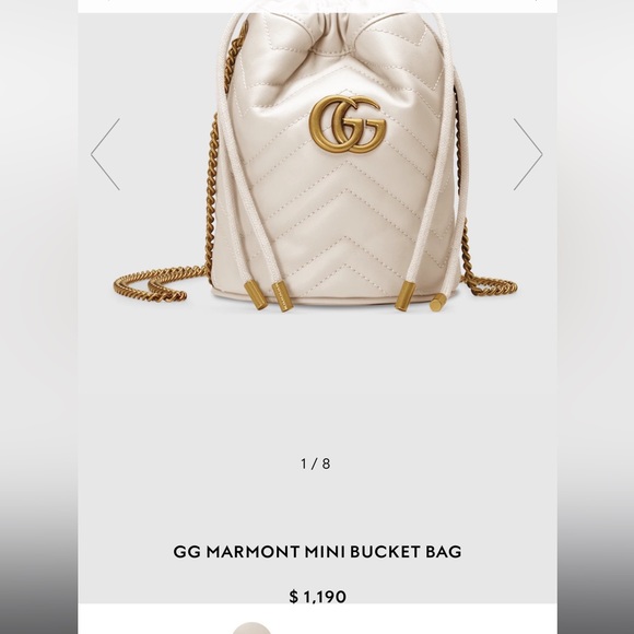 White leather crossbody Gucci Bucket Bag - Picture 2 of 7